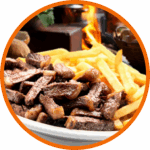 Picanha Acebolada com Batata Frita